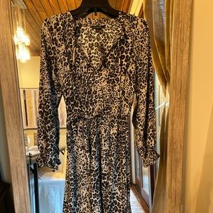 Banana republic leopard peasant dress